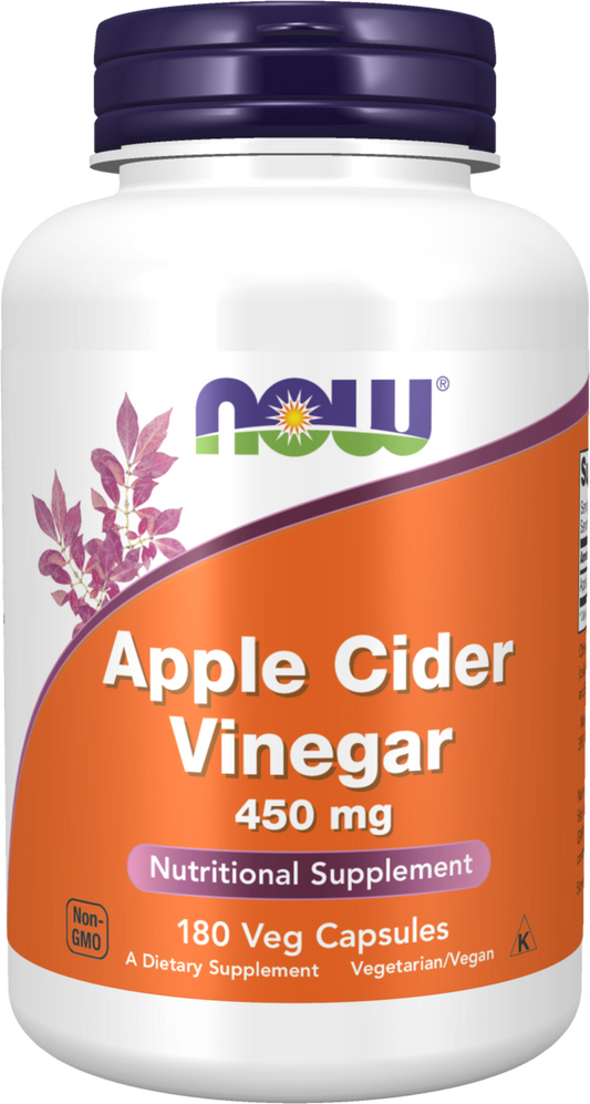 NOW Supplements, Apple Cider Vinegar 450 mg, 180 Veg Caps