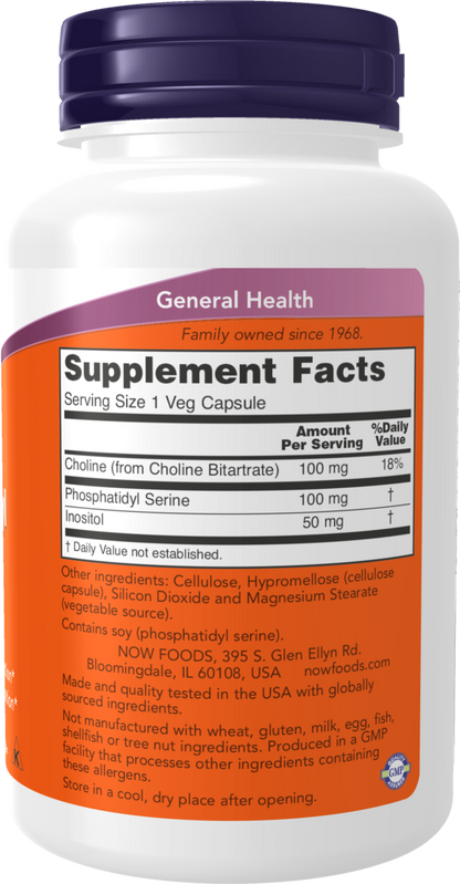 NOW Supplements, Phosphatidyl Serine 100 mg, 120 Veg Caps