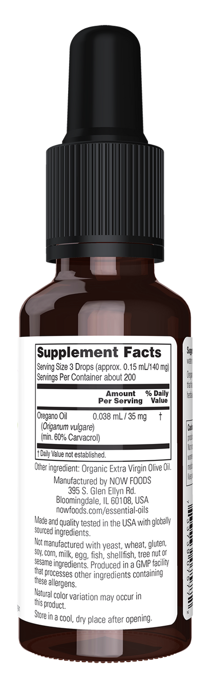 NOW Essential Oils, Oil of Oregano in Olive Oil, Diet. Supplement, 1 fl oz