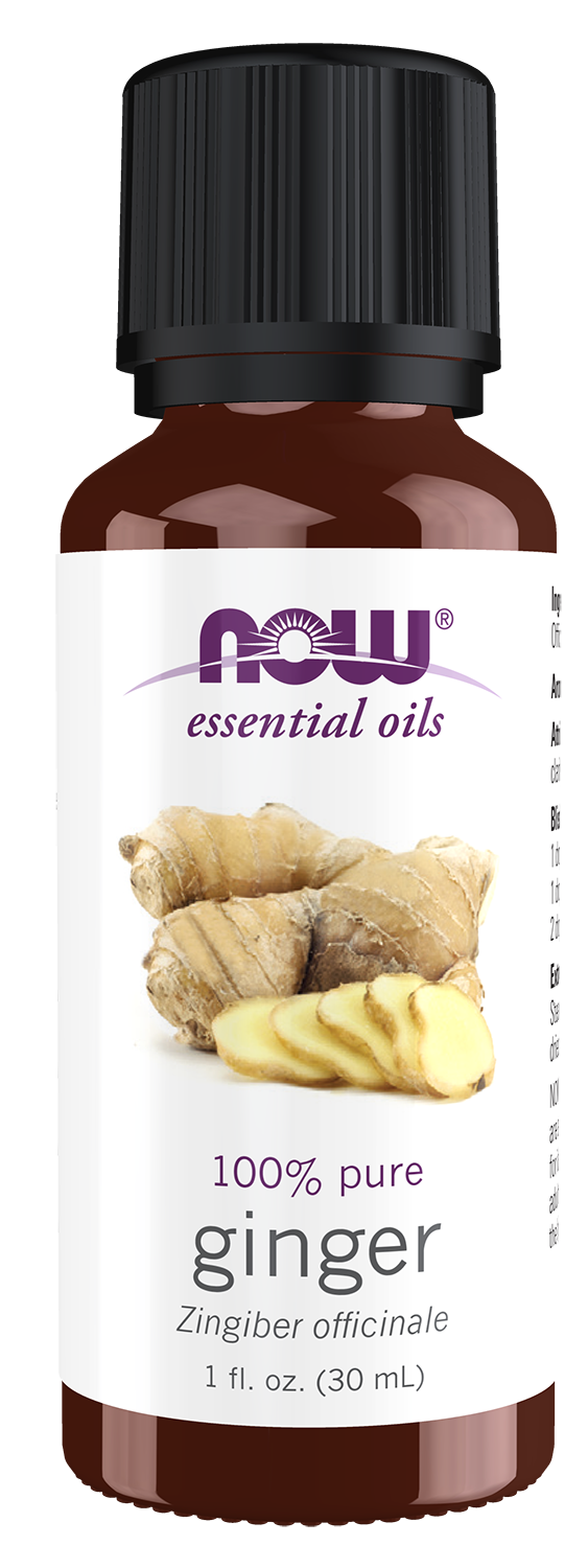 NOW Essential Oils, Ginger Oil, Undiluted, Steam Distilled, 1 fl. oz