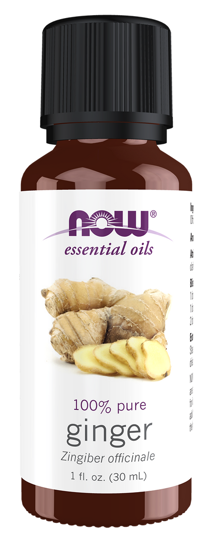 NOW Essential Oils, Ginger Oil, Undiluted, Steam Distilled, 1 fl. oz