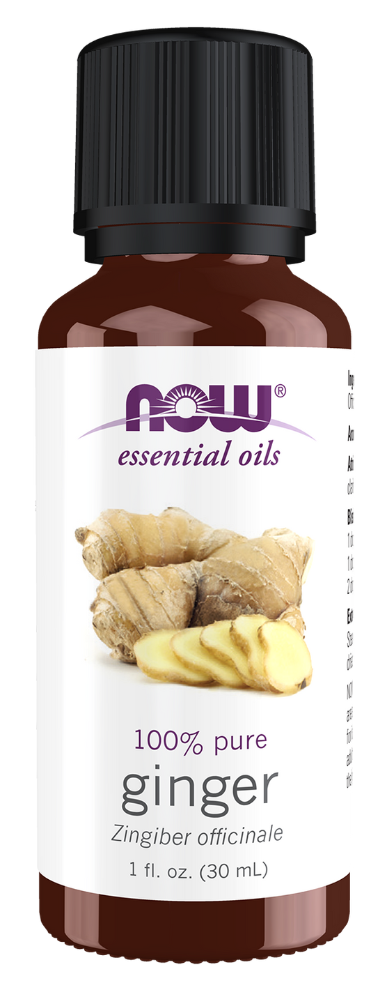 NOW Essential Oils, Ginger Oil, Undiluted, Steam Distilled, 1 fl. oz