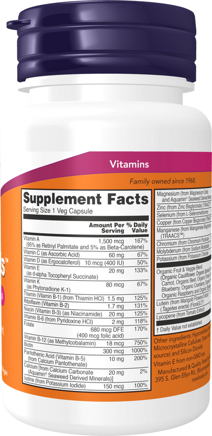 NOW Supplements, Daily Vits™, One Tablet Daily, 30 Veg Caps