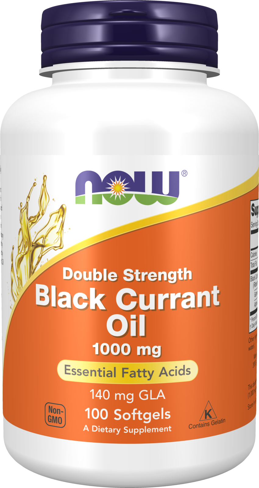 NOW Supplements, Black Currant Oil 1,000 mg with 140mg  GLA, 100 Softgels