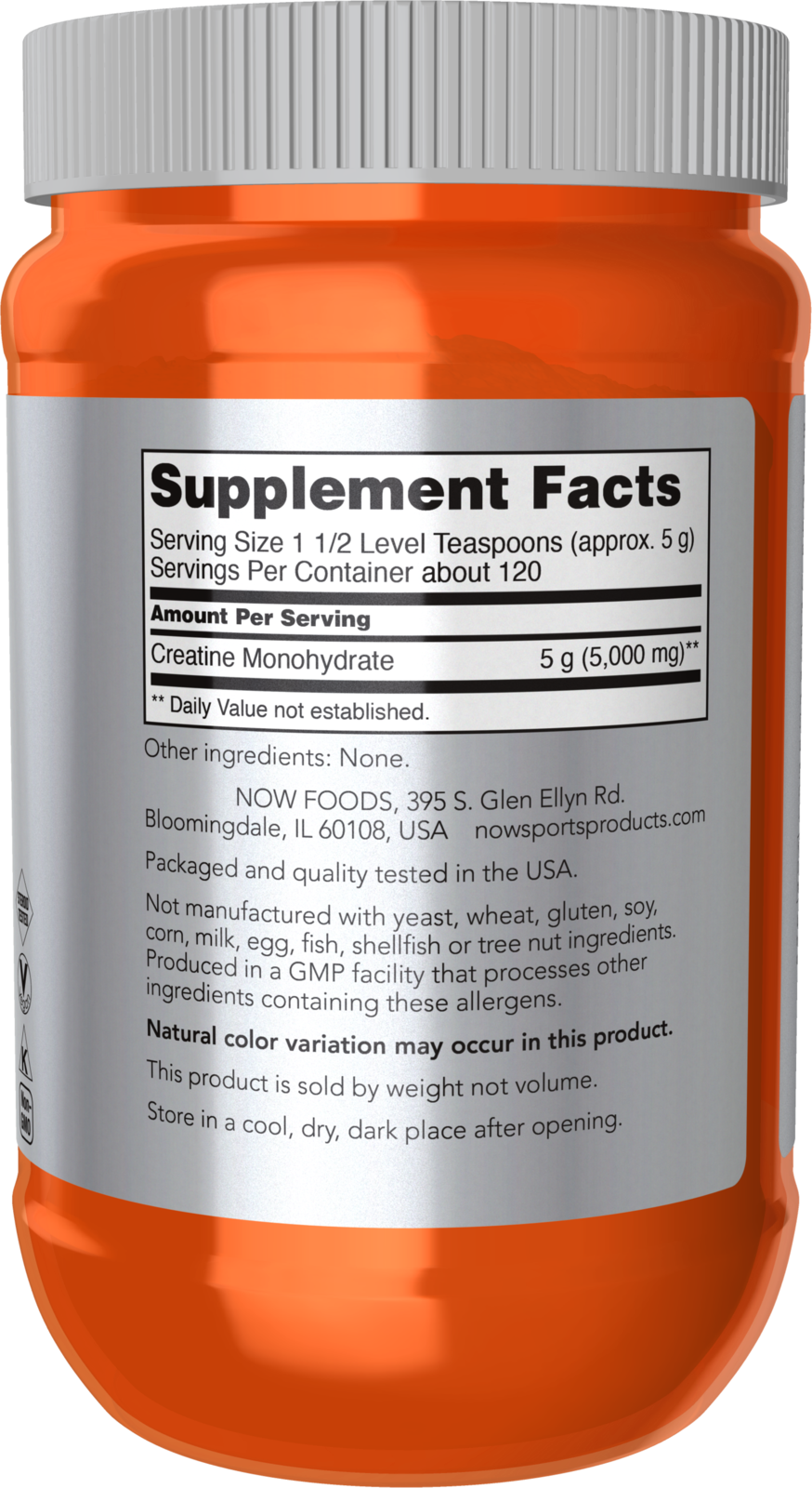NOW Sports, Creatine Monohydrate Powder, Muscel Fuel*, 21.2 oz