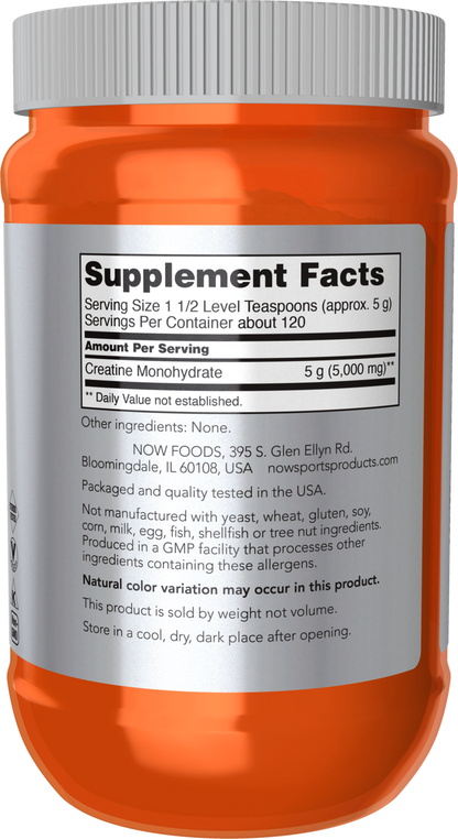 NOW Sports, Creatine Monohydrate Powder, Muscel Fuel*, 21.2 oz