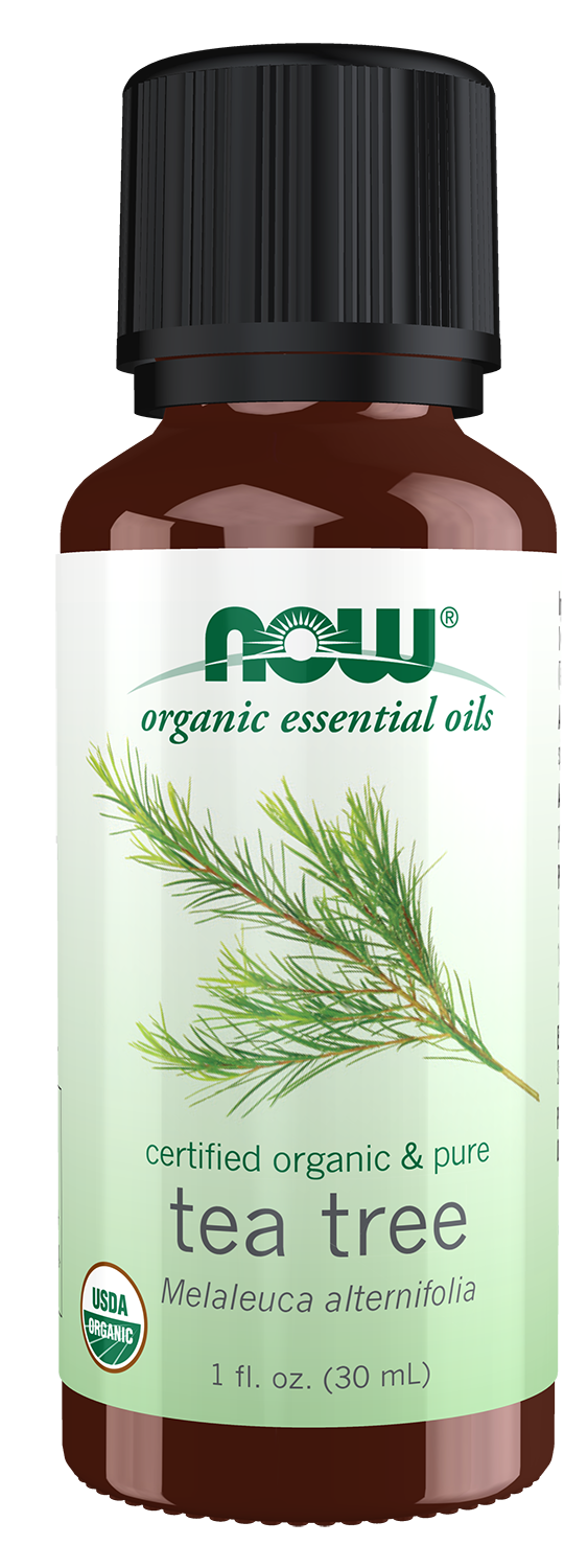 NOW Essential Oils, Organic Tea Tree Oil, Steam Dist., Undiluted, 1 fl. oz