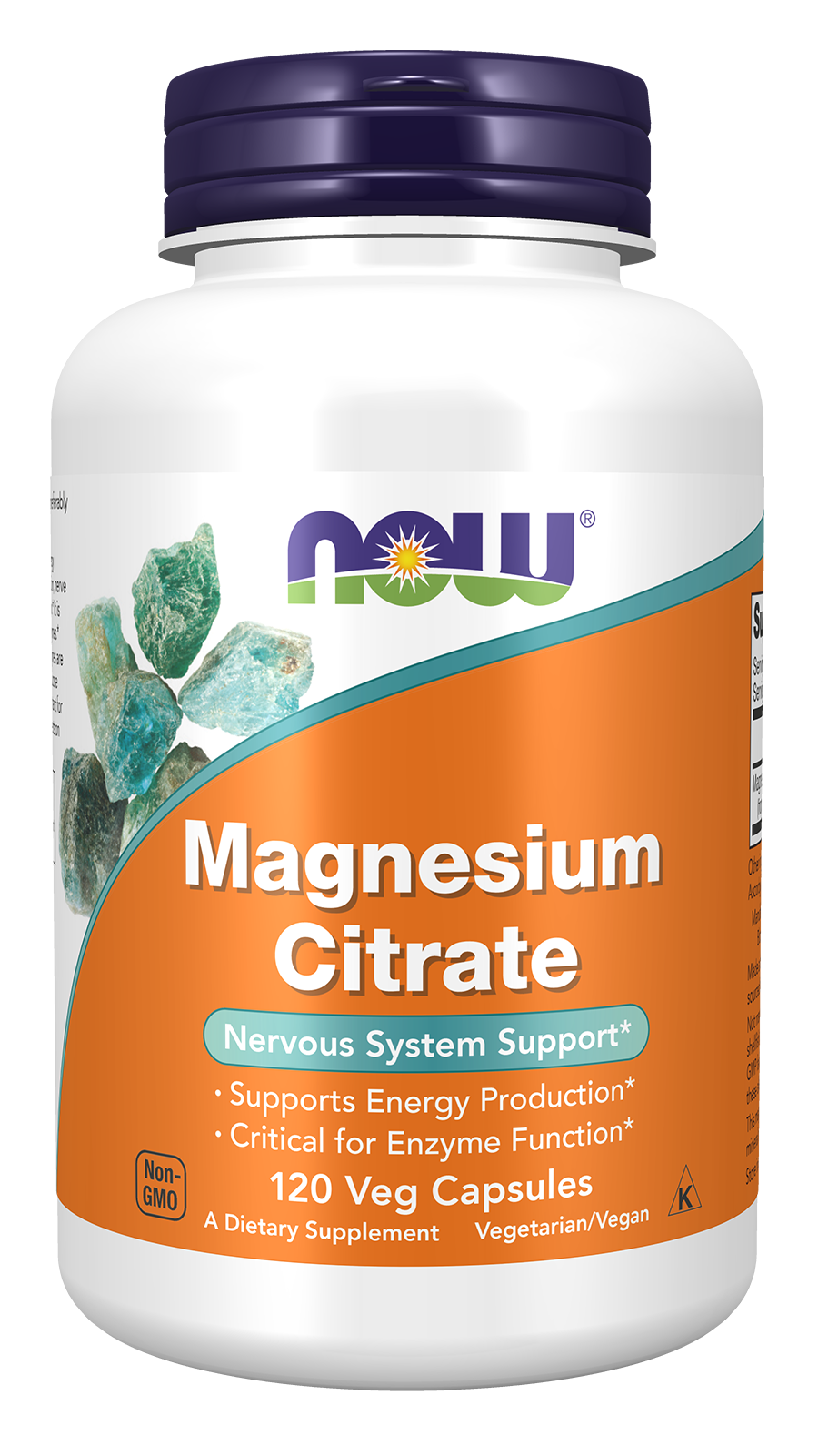 NOW Supplements, Magnesium Citrate, Enzyme Function*, 120 Veg Caps