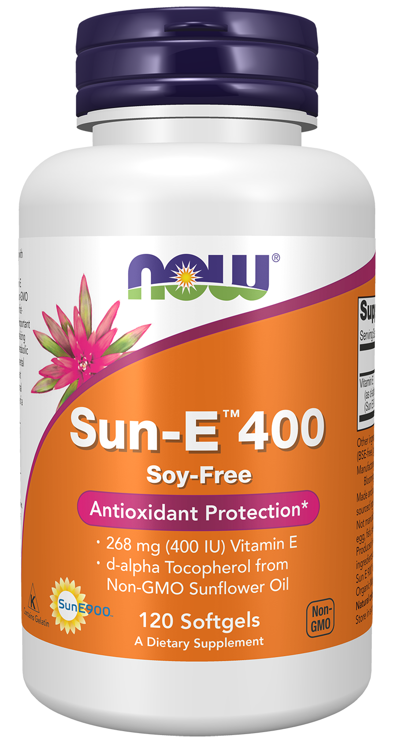 NOW Supplements, Sun-E™ 400 IU with d-alpha Tocopherol, 120 Softgels
