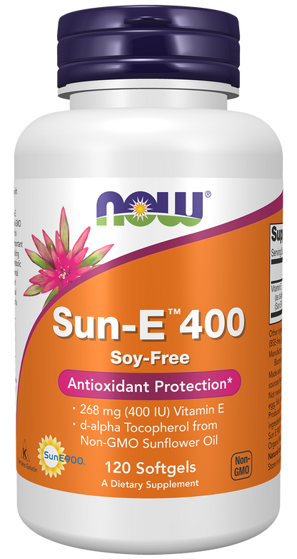 NOW Supplements, Sun-E™ 400 IU with d-alpha Tocopherol, 120 Softgels