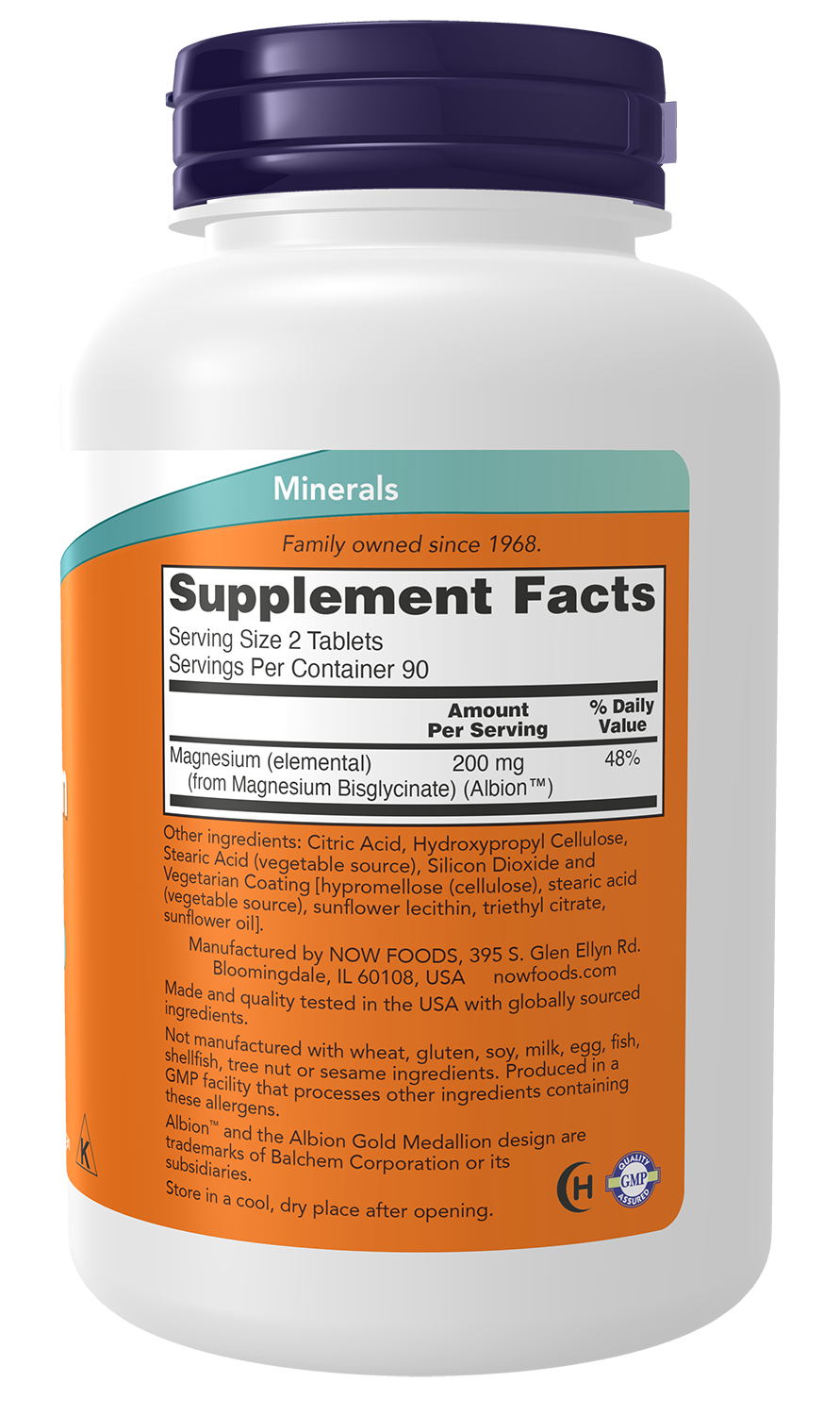 NOW Supplements, Magnesium Glycinate 100 mg, 180 Tabs