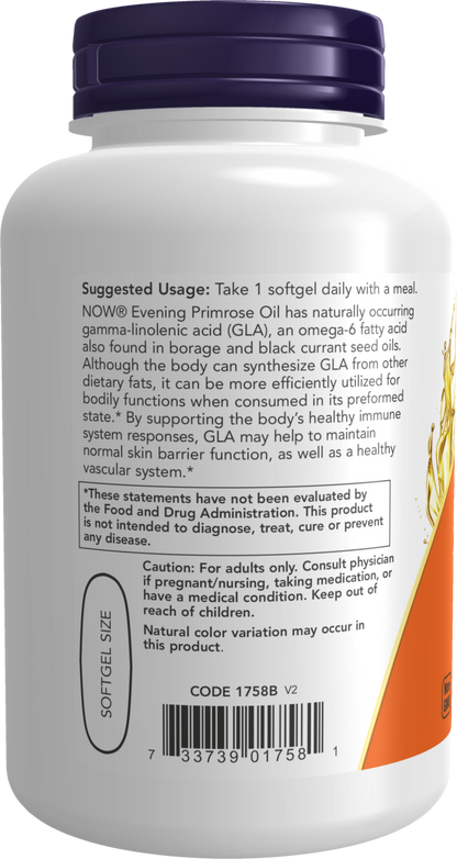 NOW Supplements, Evening Primrose Oil 1,000 mg with GLA, 90 Veg Softgels