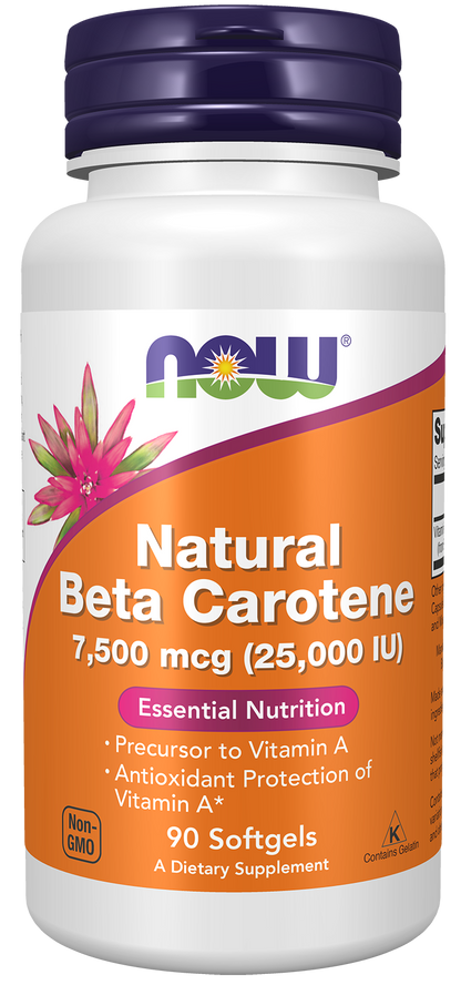 NOW Supplements, Beta Carotene 25,000 IU, 90 Softgels