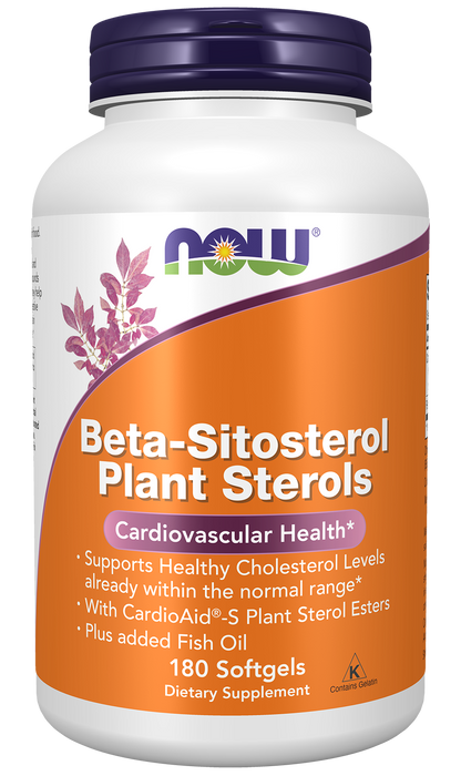 NOW Supplements, Beta-Sitosterol Plant Sterols CardioAid®-S, 180 Softgels
