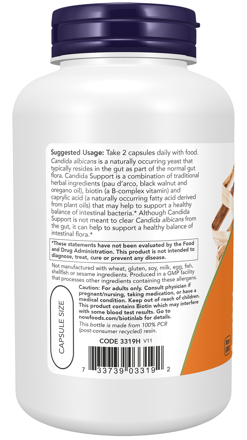 NOW Supplements, Candida Support with Pau D'Arco, Oregano Oil, 180 Veg Caps