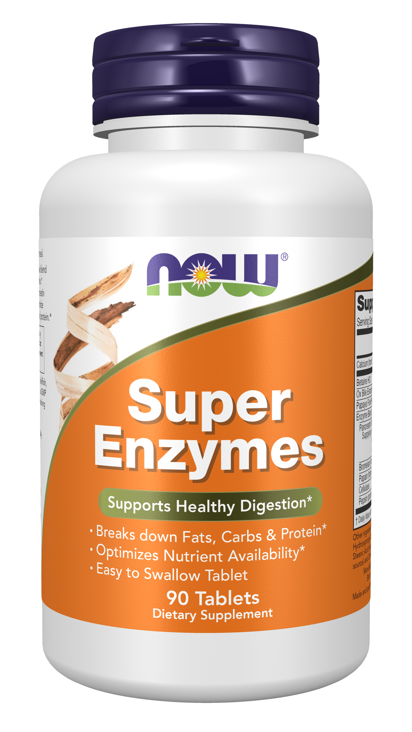 NOW Supplements, Super Enzymes, Bromelain, Ox Bile, Pancreatin, 90 Tabs