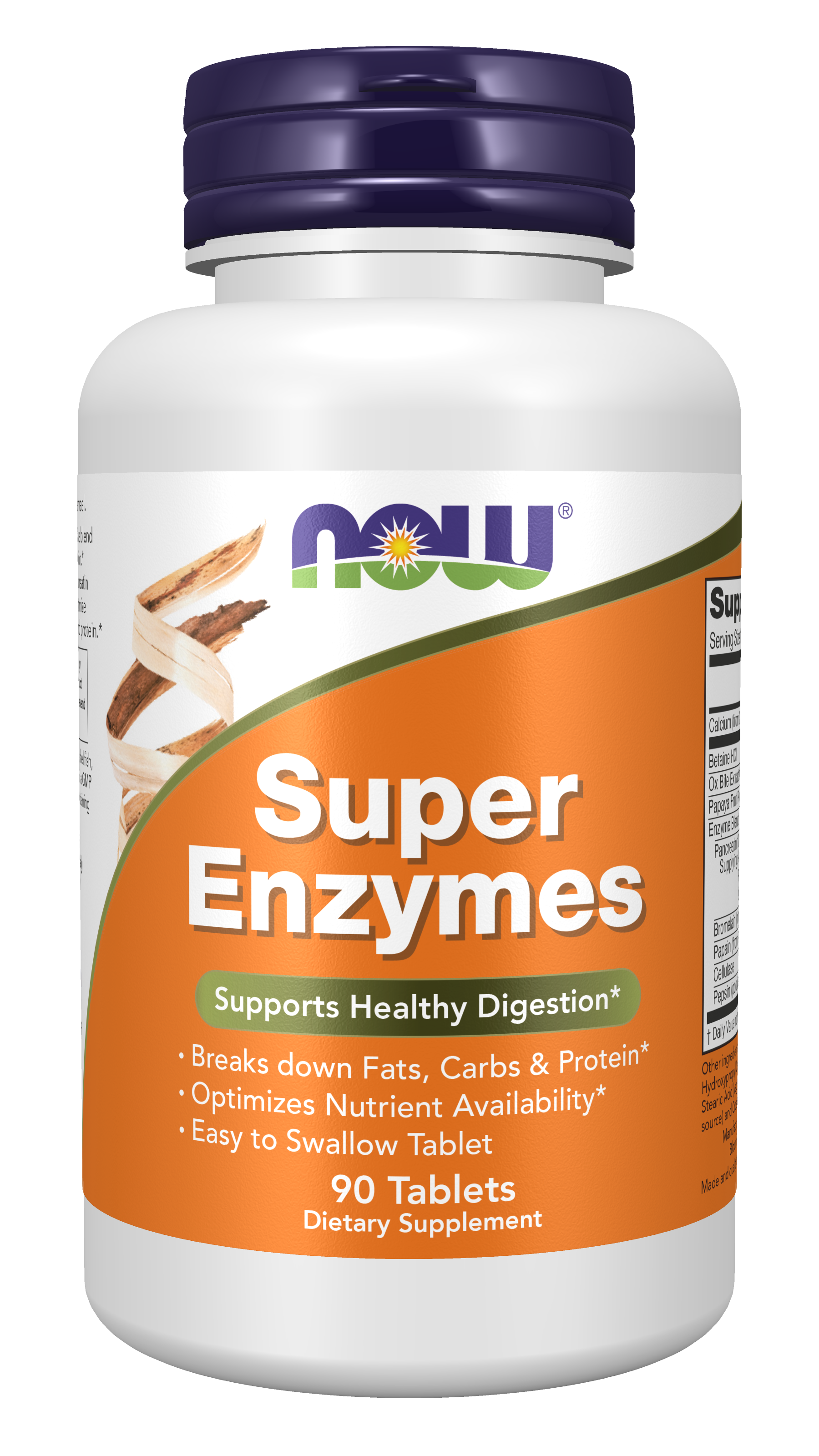 NOW Supplements, Super Enzymes, Bromelain, Ox Bile, Pancreatin, 90 Tabs
