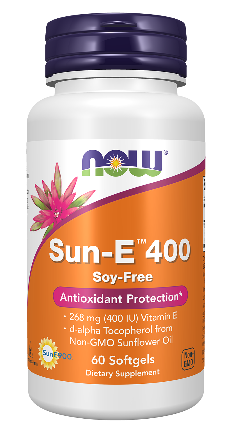 NOW Supplements, Sun-E™ 400 IU with d-alpha Tocopherol, 60 Softgels
