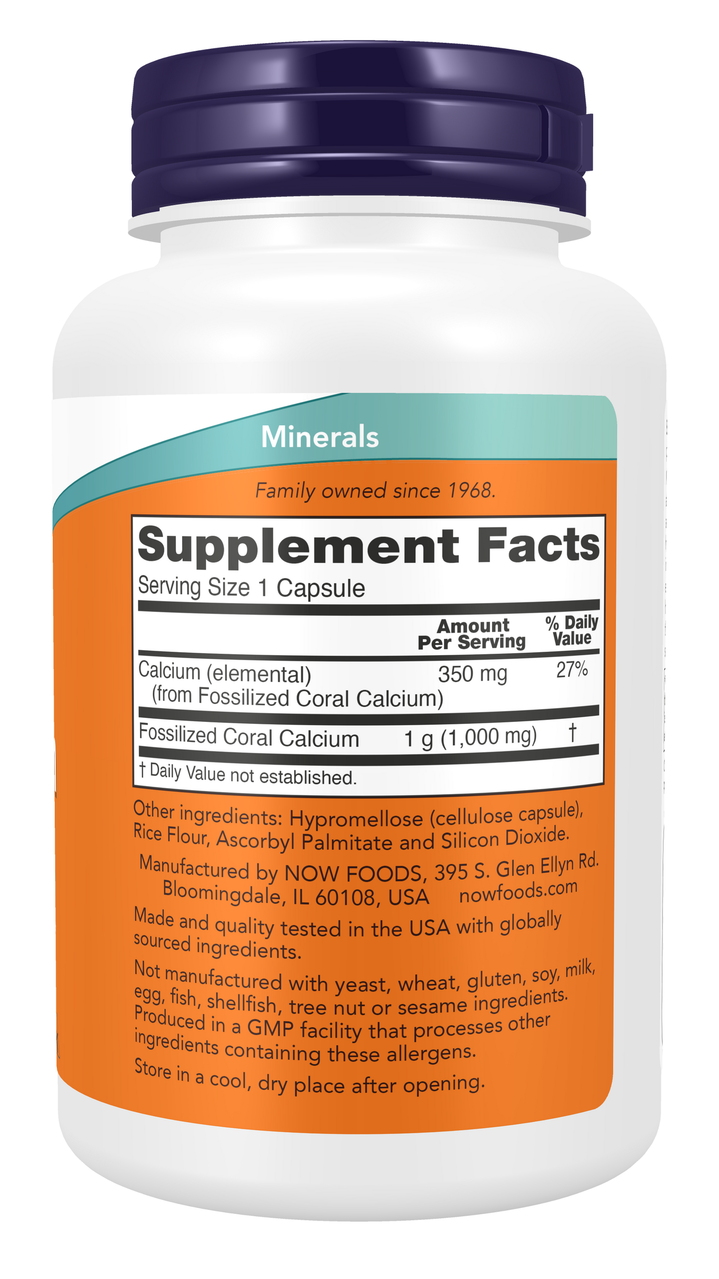 NOW Supplements, Coral Calcium 1,000 mg, Bone Health*, 100 Veg Caps