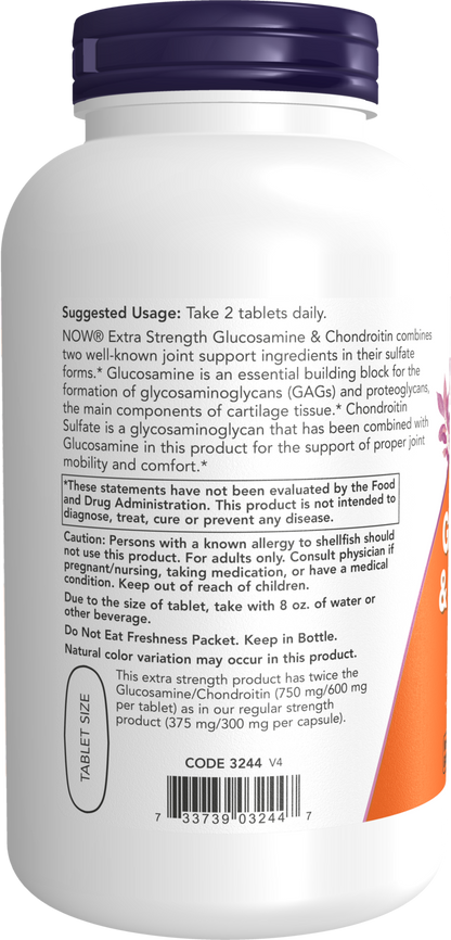 NOW Supplements, Glucosamine & Chondroitin, Sulfate Forms, 240 Tabs