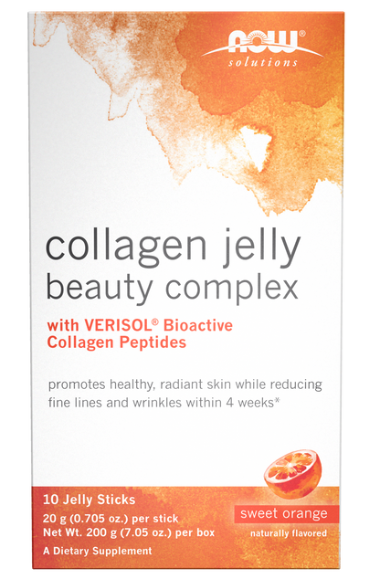 NOW Solutions, Collagen Jelly Beauty Complex, Orange, 10 Jelly Sticks