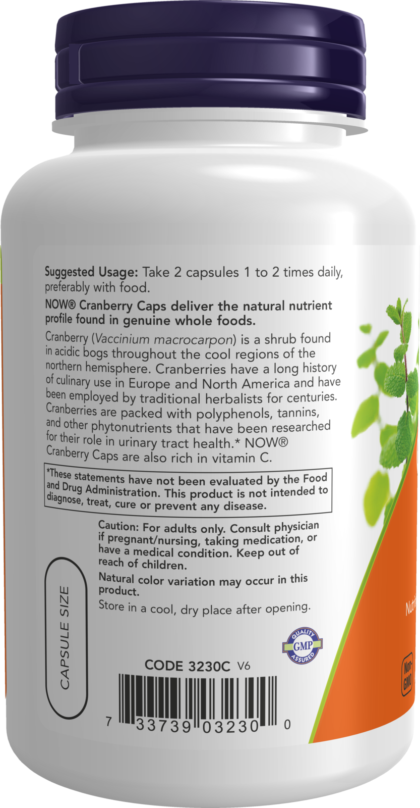 NOW Supplements, Cranberry Caps with Vitamin C, 100 Veg Caps