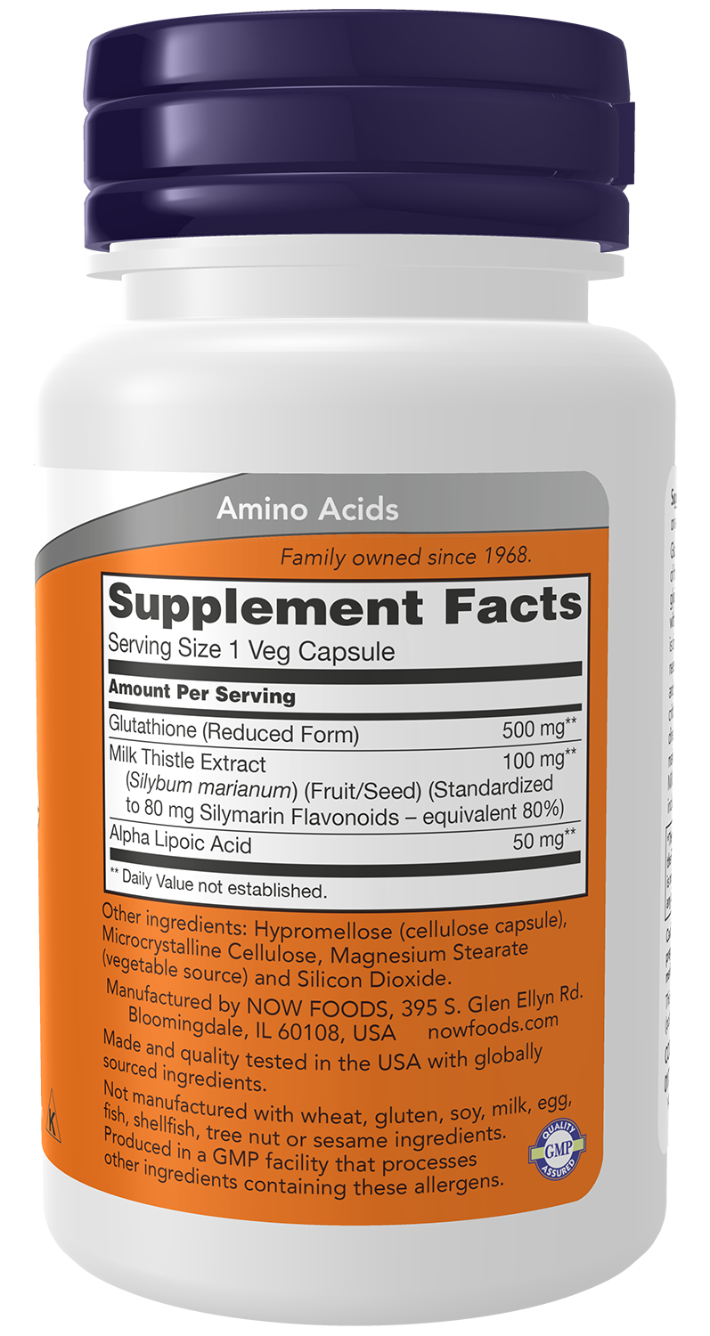 NOW Supplements, Glutathione 500 mg, Detoxification Support*, 30 Veg Caps