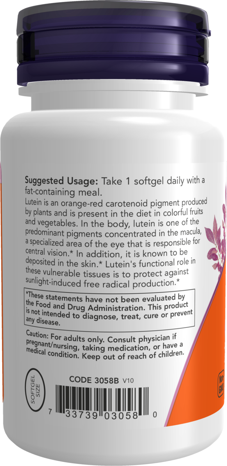 NOW Supplements, Lutein with 10 mg of Free Lutein, 60 Softgels