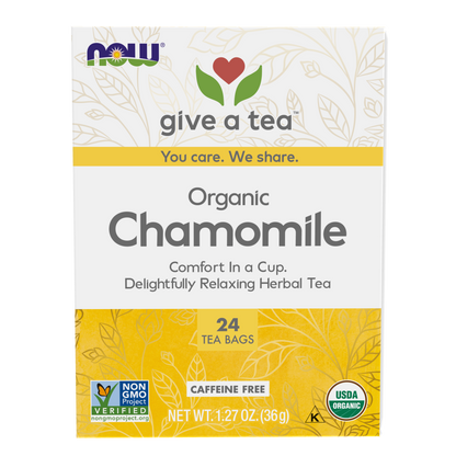 NOW Foods, Give a Tea®  Organic Chamomile Tea, Comforting, 24 bags