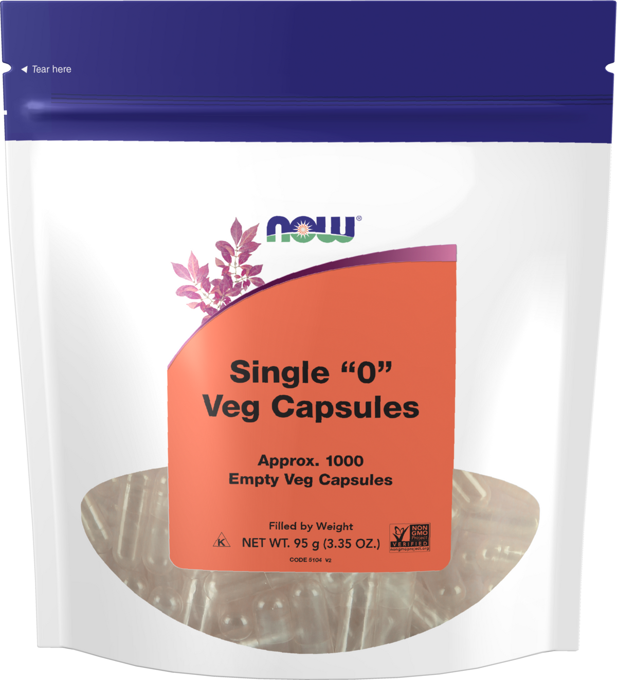 NOW Supplements, Empty Vegetarian Caps, Single "0", 1,000 Veg Caps