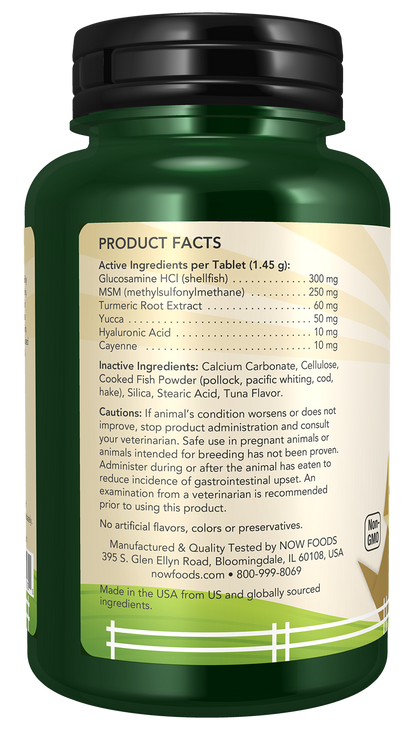NOW Pet Health, Joint Support Supplement, Cats & Dogs, 90 Chewable Tablets