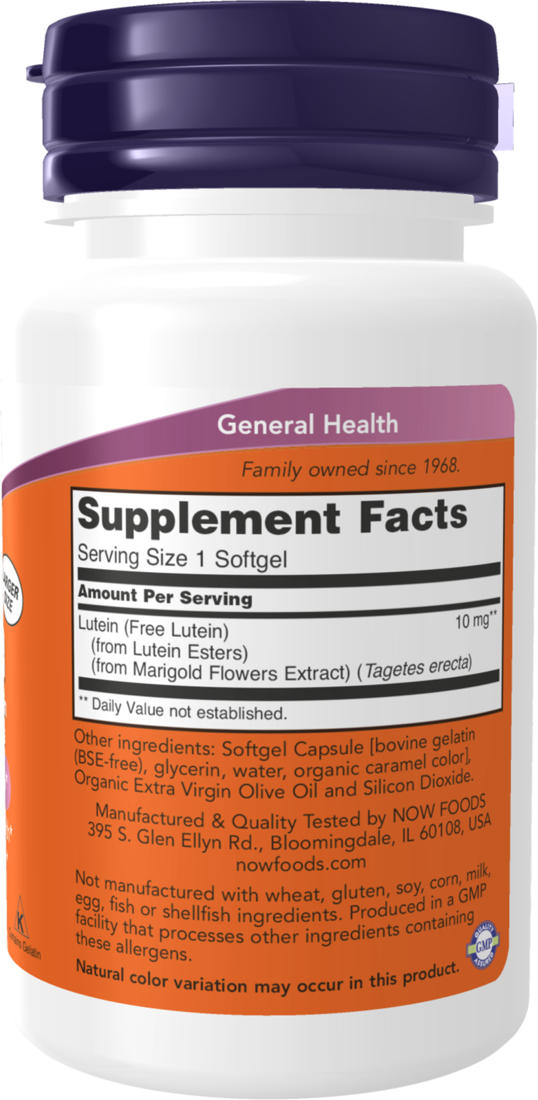 NOW Supplements, Lutein with 10 mg of Free Lutein, 120 Softgels