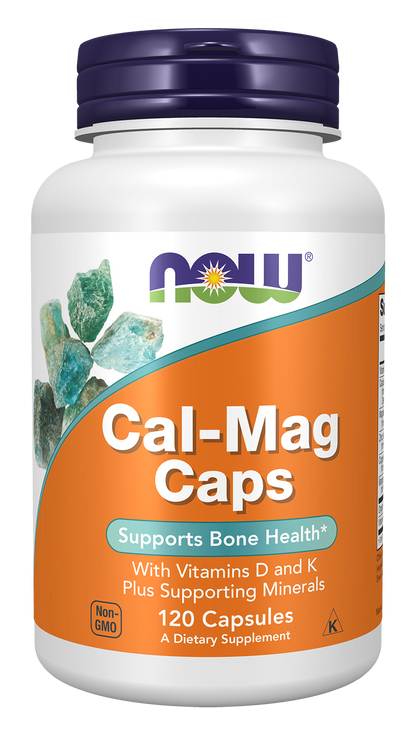 NOW Supplements, Cal-Mag Caps with Vitamin D and Minerals, 120 Veg Caps