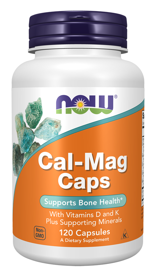 NOW Supplements, Cal-Mag Caps with Vitamin D and Minerals, 120 Veg Caps