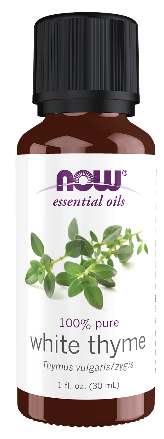 NOW Essential Oils, White Thyme Oil, Steam Distilled, Undiluted, 1 fl. oz