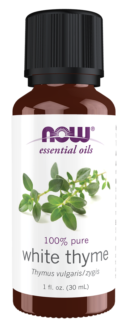 NOW Essential Oils, White Thyme Oil, Steam Distilled, Undiluted, 1 fl. oz
