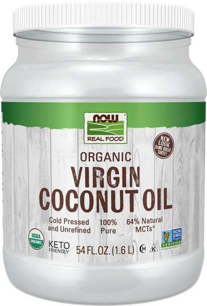 NOW Foods, Certified Organic Virgin Coconut Oil, Unrefined, 54 fl. oz