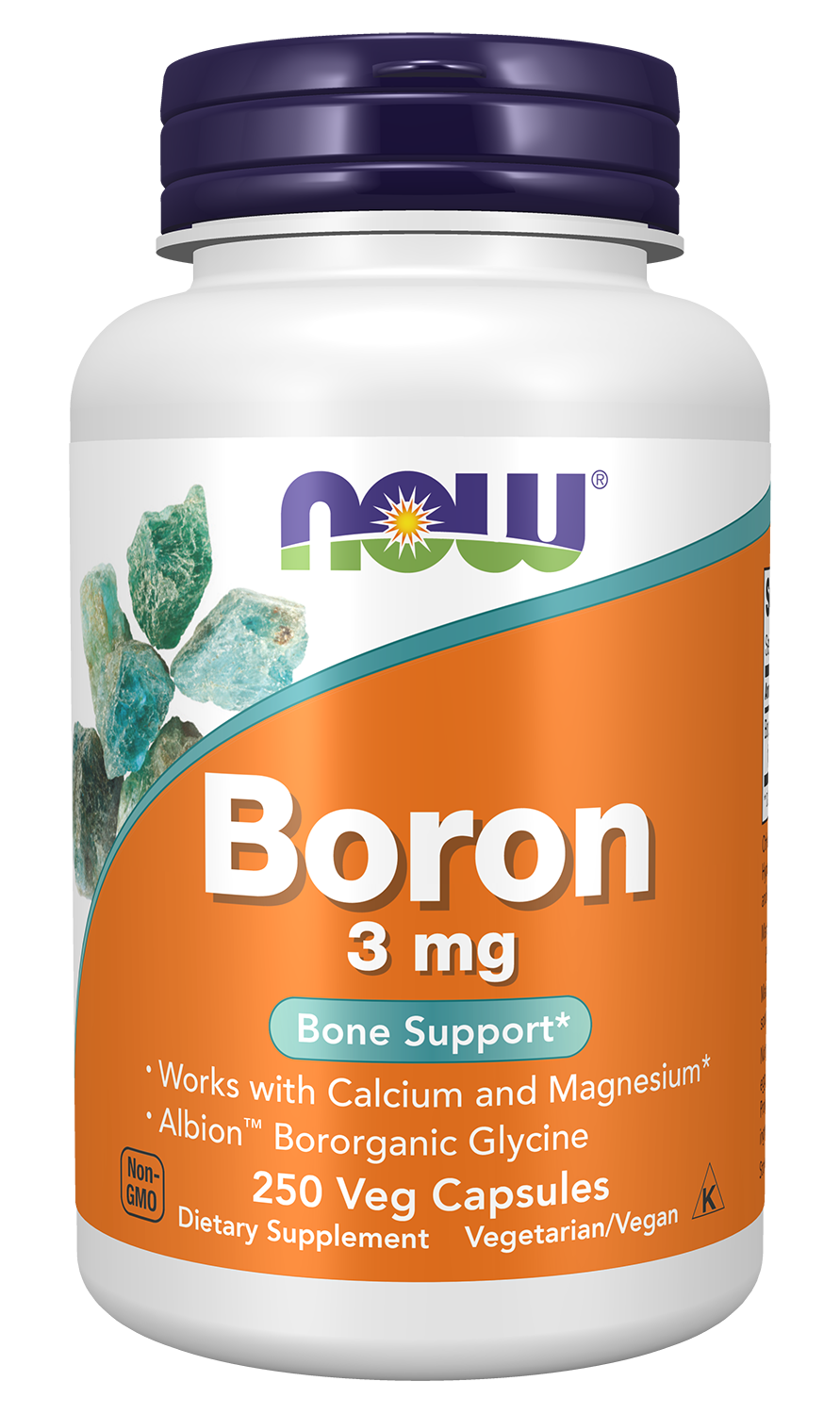 NOW Supplements, Boron 3 mg, Structural Support*, 250 Veg Caps