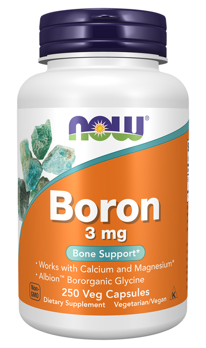 NOW Supplements, Boron 3 mg, Structural Support*, 250 Veg Caps