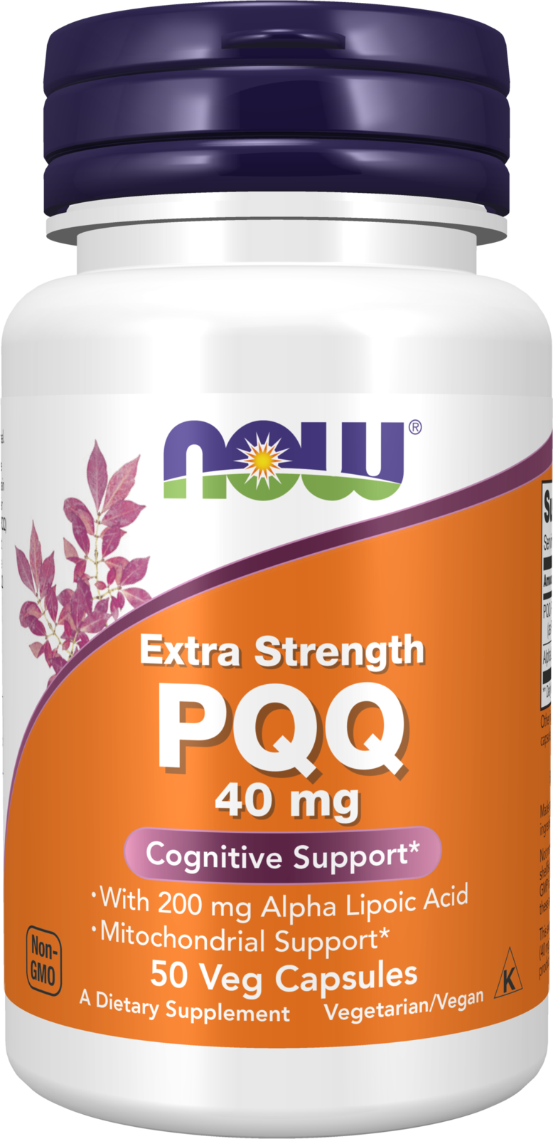 NOW Supplements, PQQ 40 mg with 200 mg Alpha Lipoic Acid, 50 Veg Caps