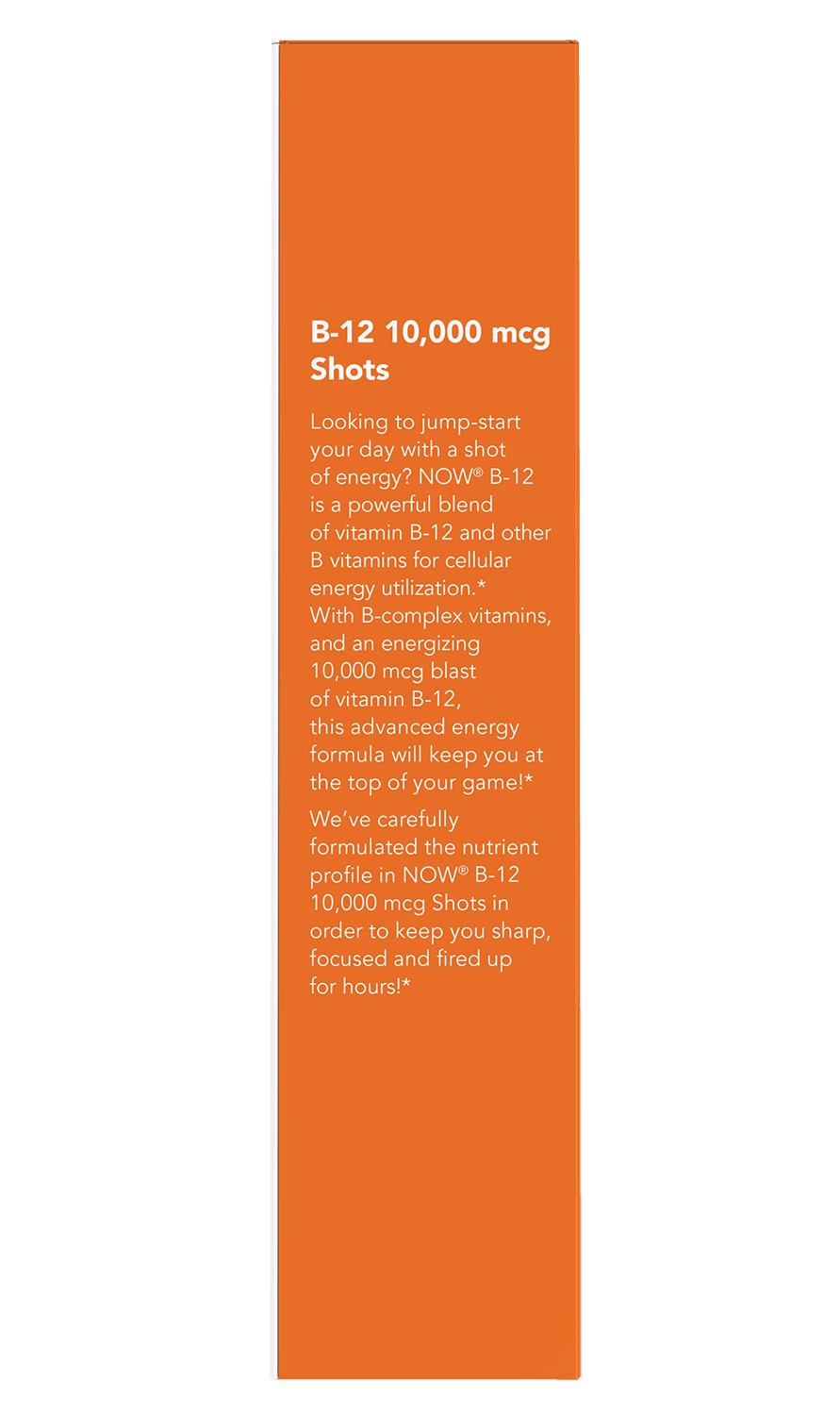 NOW Supplements, B-12 10,000 mcg Shots, Sugar Free, 0.5 fl. oz, 12/Box