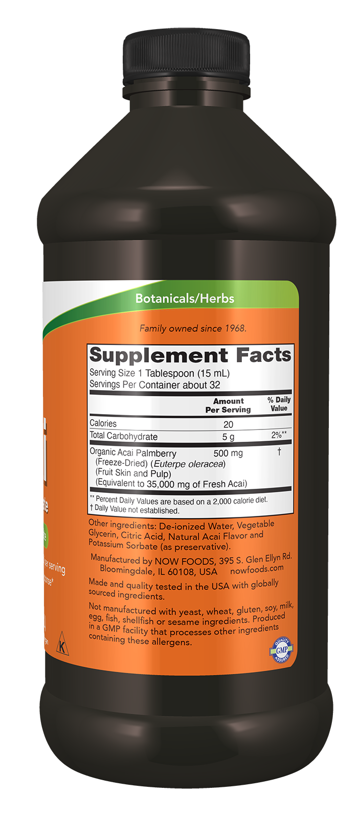 NOW Supplements, Acai Liquid, Super Fruit Concentrate, 16 fl. oz