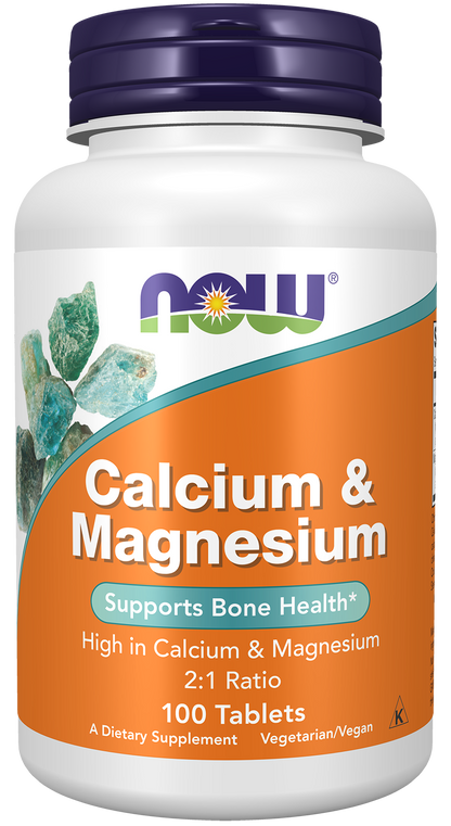 NOW Supplements, Calcium & Magnesium 2:1 Ratio, High Potency, 100 Tabs