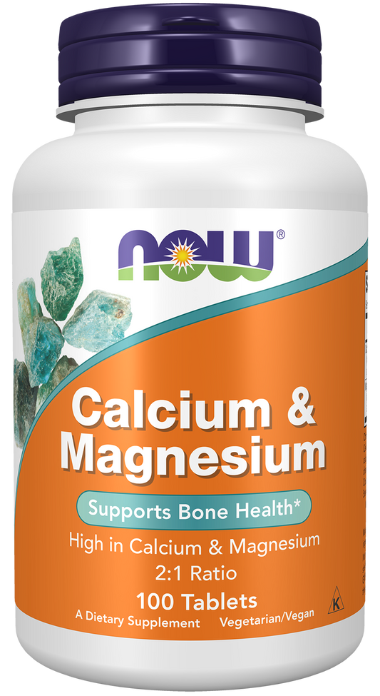 NOW Supplements, Calcium & Magnesium 2:1 Ratio, High Potency, 100 Tabs