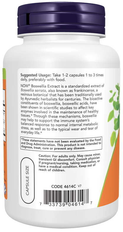 NOW Supplements, Boswellia Ext. 250 mg & Turmeric, 120 Veg Caps