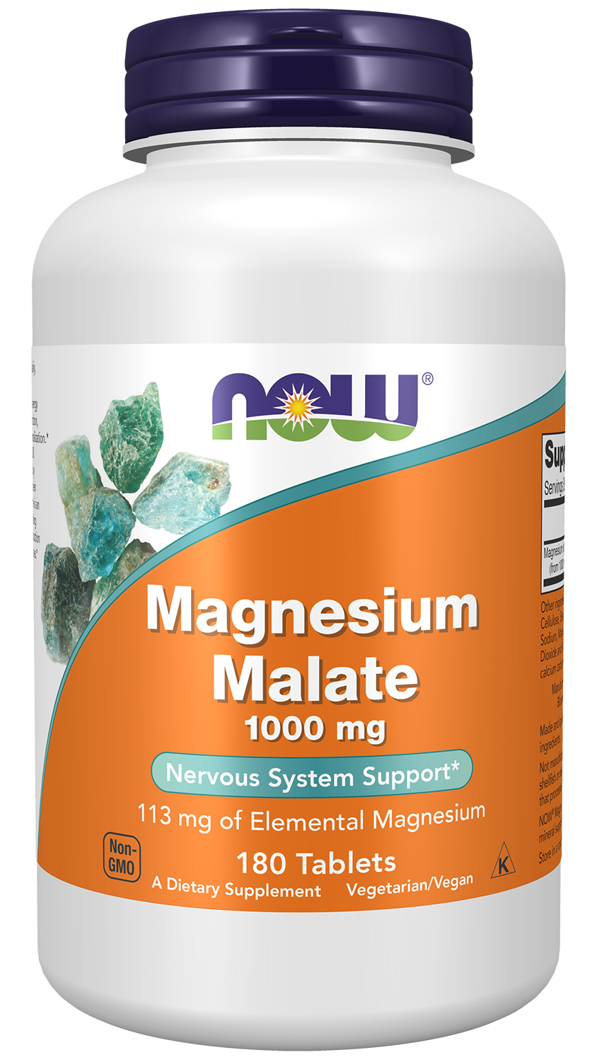 NOW Supplements, Magnesium Malate 1000 mg, Energy Production*, 180 Tabs