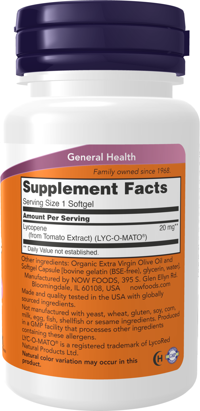 NOW Supplements, Lycopene 20 mg with Extract from Tomatoes, 50 Softgels