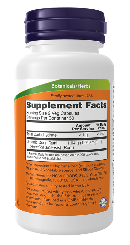 NOW Supplements, Dong Quai 520 mg, Female Support*, 100 Veg Caps