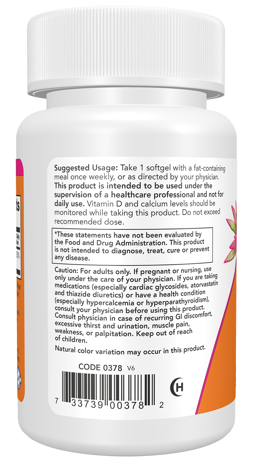 NOW Supplements, Vitamin D3 50,000 IU Softgels, 50 softgels
