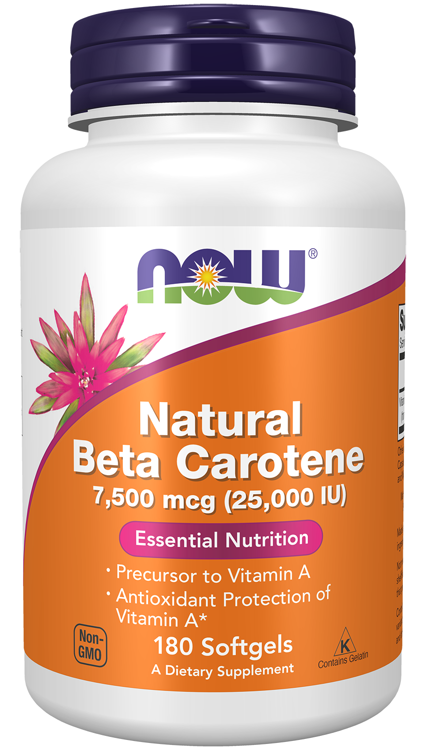 NOW Supplements, Beta Carotene 25,000 IU, 180 Softgels